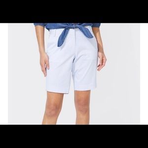 Nautica women’s classic 10” striped shorts white blue NWT size 0